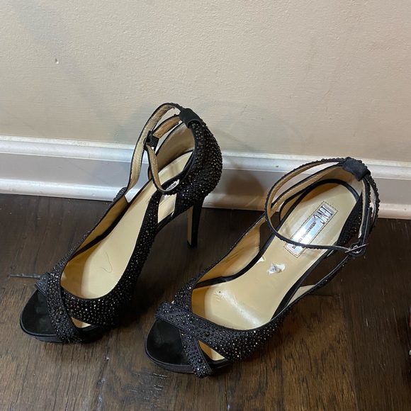 Women INC Rhinestone style Black Formal Heel Size 10 - Picture 10 of 14